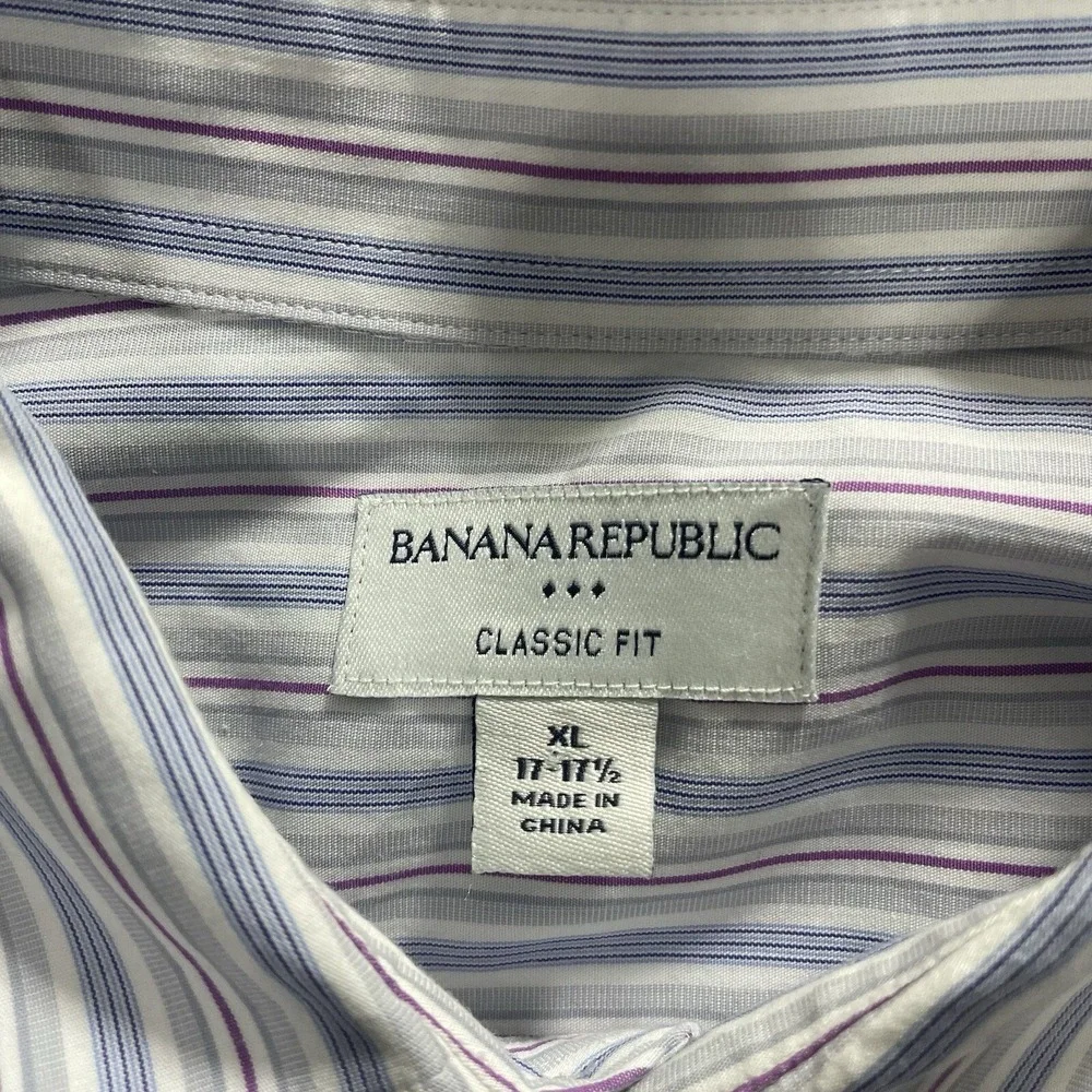 Banana Republic Shirt Classic Fit Cuffed Button Up Mens‎ Long Sleeve X-Large
